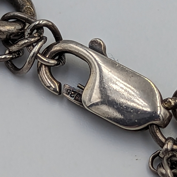 SILPADA 925 STERLING SILVER NECKLACE N1613 TRIPLE STRAND Pearl Multi Gemstones - Picture 7 of 10